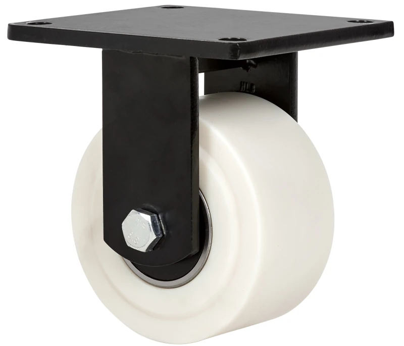 Rueda media carga industrial abalonada giratoria con freno poliuretano verde fundido Alex