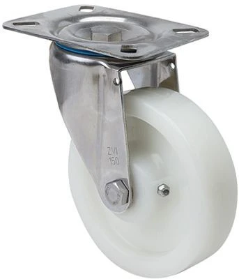 Rueda inoxidable giratoria nylon Alex