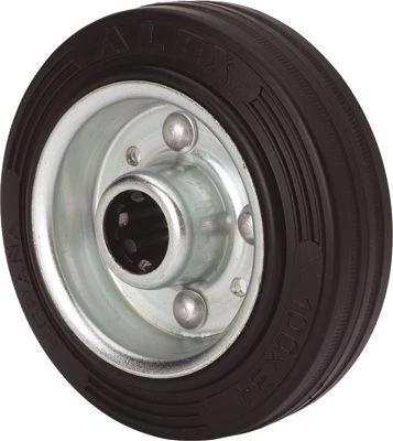 Rueda industrial alta y media carga carretillas grandes empueje mecánico factorías metalúrgicas giratoria poliuretano rojo Alex