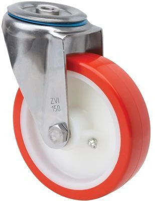 Rueda inoxidable giratoria poliuretano Alex