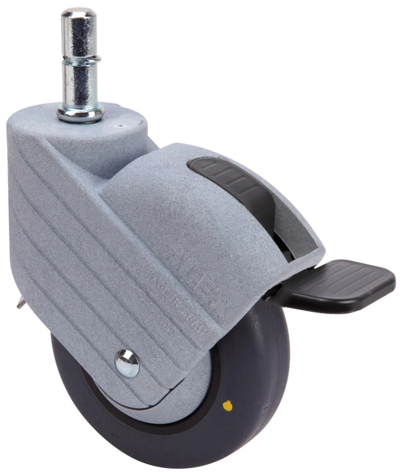 Rueda conductiva para hostelería mobiliario clínico hospitalario de espiga lisa con freno Alex