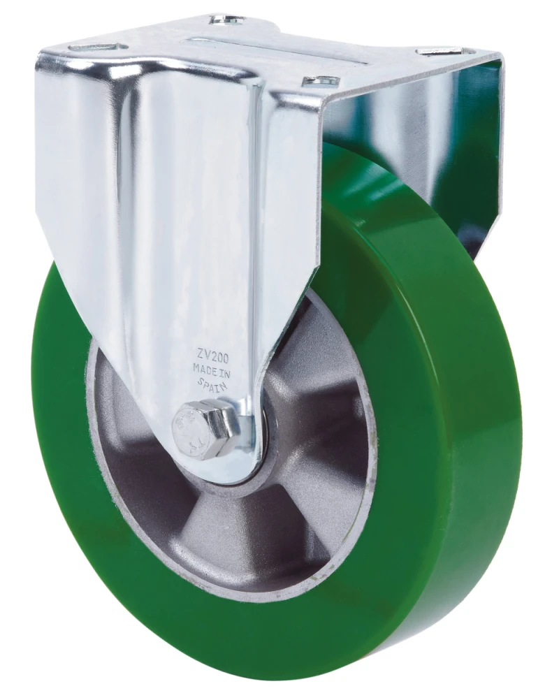 Rueda industrial giratoria con freno alta carga poliuretano naranja Alex