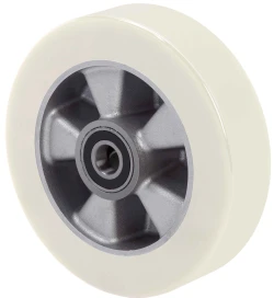 Rueda alta carga industrial suspensión elástica giratoria con freno goma elástica gris Alex