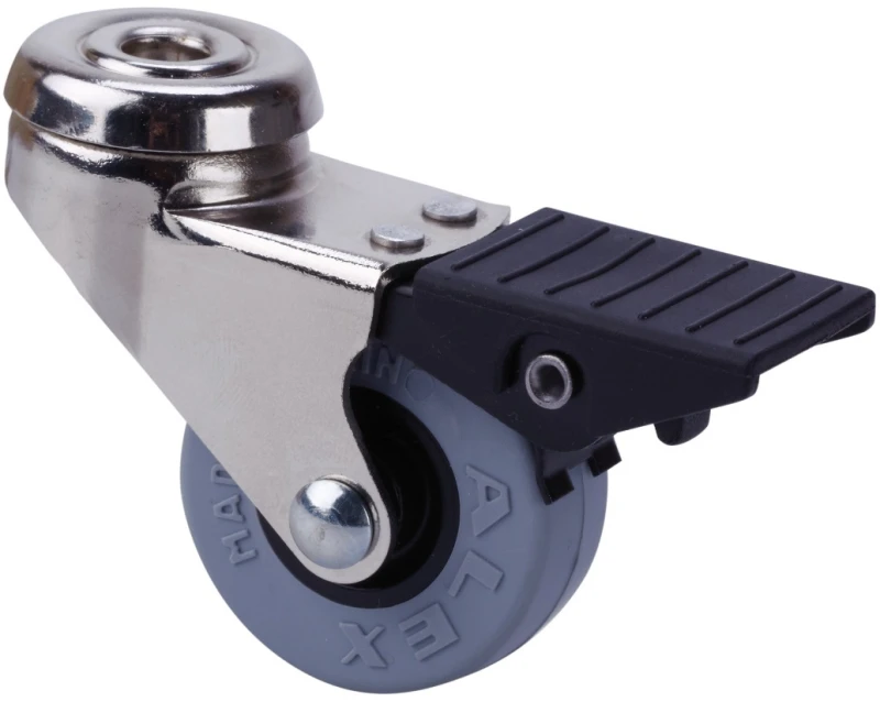 Rueda mueble auxiliar giratoria con freno goma Alex