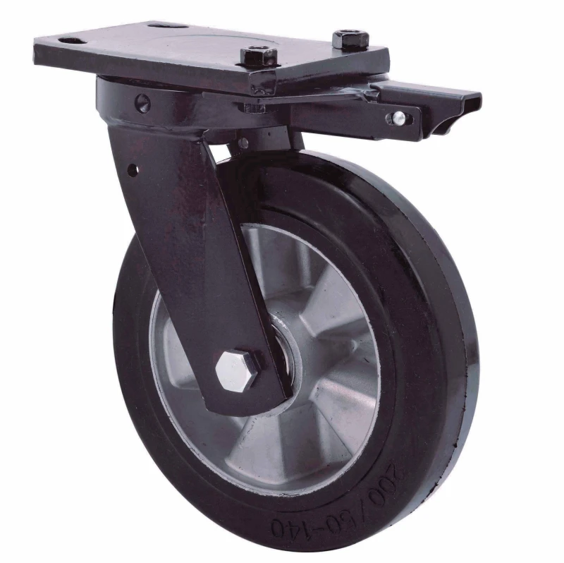 Rueda industrial giratoria bloqueo alta carga goma Alex