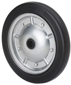 Rueda industrial alta y media carga carretillas grandes empueje mecánico factorías metalúrgicas giratoria con freno nylon blanco Alex