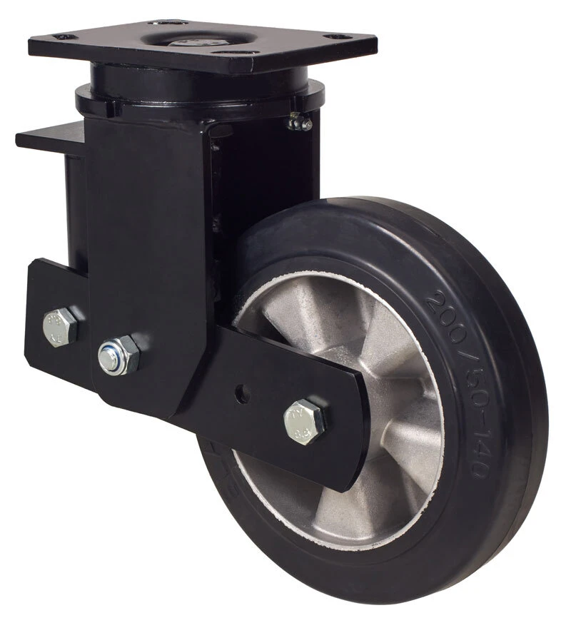 Rueda para transporte industrial alta y media carga giratoria con freno poliuretano fundido Alex