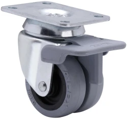 Rueda mueble auxiliar giratoria con freno goma Alex