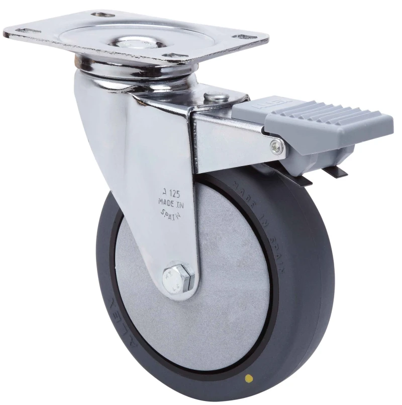 Rueda mobiliario clínico sanitario hospitales poliuretano agujero con freno Alex