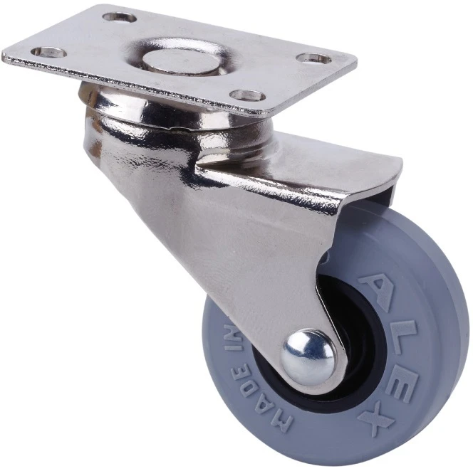 Rueda mueble auxiliar giratoria goma Alex