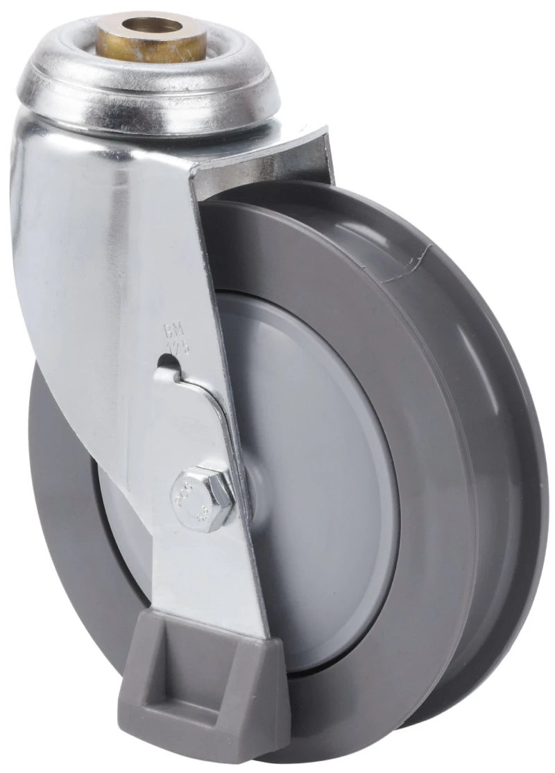 Rueda para carros de supermercado y rampas mecánicas giratoria poliuretano inyectado Alex