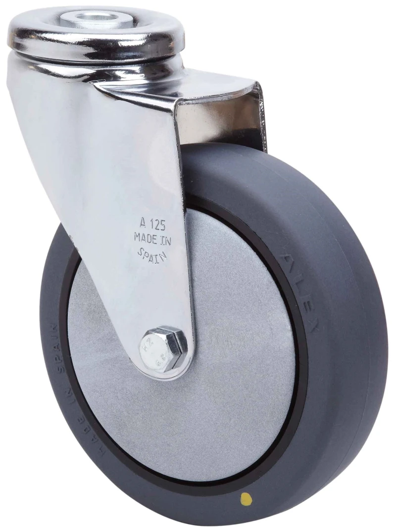 Rueda industrial giratoria con bloqueo alta carga goma Alex