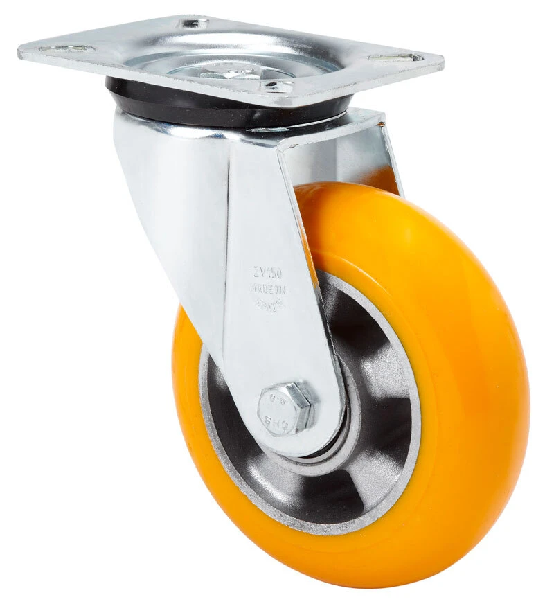 Rueda neumática impinchable remolques carros alamacén plataformas giratoria con freno centro metálico Alex