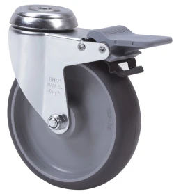 Rueda industrial alta carga muelle resistente fija poliuretano verde fundido Alex