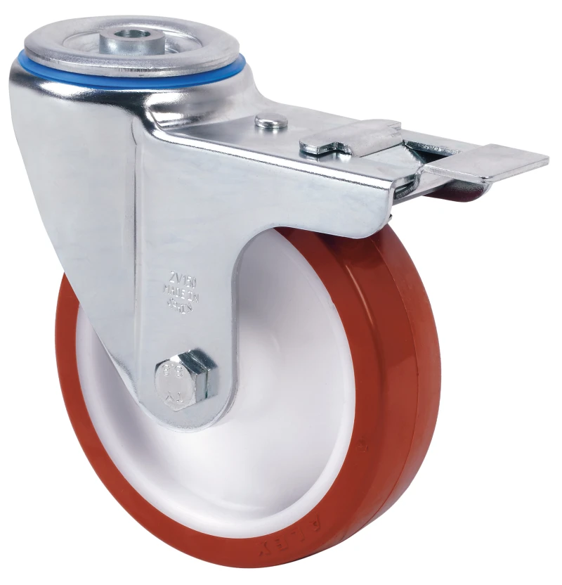 Rueda industrial giratoria con freno alta carga poliamix Alex