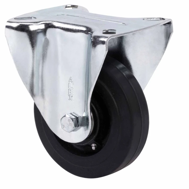 Rueda industrial fija alta carga goma Alex