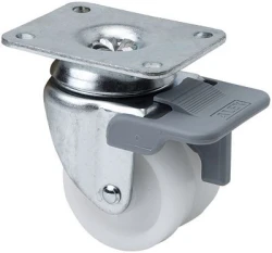 Rueda mueble auxiliar giratoria con freno polipropileno Alex