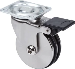 Rueda para decoración giratoria con freno aluminio Alex 