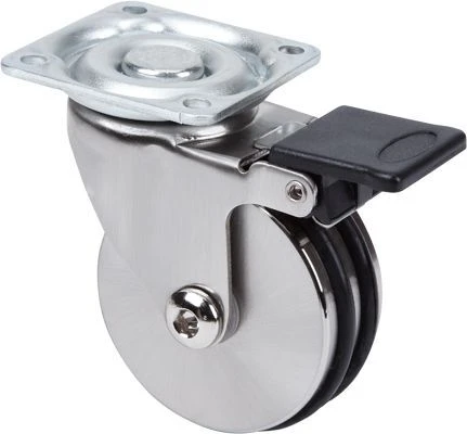 Rueda para decoración giratoria con freno aluminio Alex 