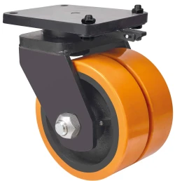 Rueda alta carga industrial suspensión elástica fija goma elástica gris Alex