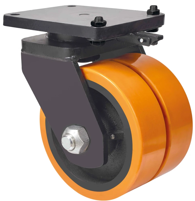 Rueda alta carga industrial suspensión elástica fija goma elástica gris Alex