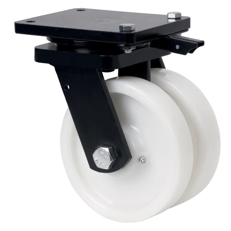 Rueda industrial con freno alta carga poliuretano Alex