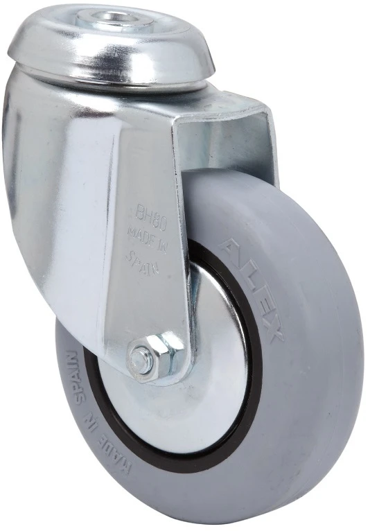 Rueda hostelería y decoración fija goma Alex