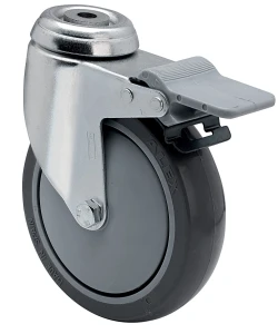 Rueda hostelería y restauración giratoria con freno goma Alex