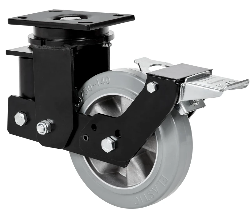 Rueda media carga fija alta temperatura goma negra Alex