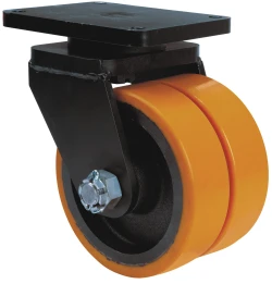 Rueda industrial giratoria con freno alta carga poliuretano Alex