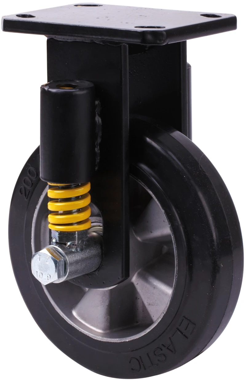 Rueda industrial alta carga muelle resistente fija goma elástica Alex