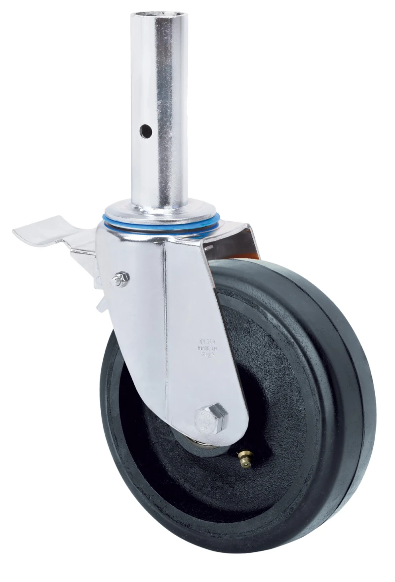 Rueda para andamios giratoria con freno goma Alex