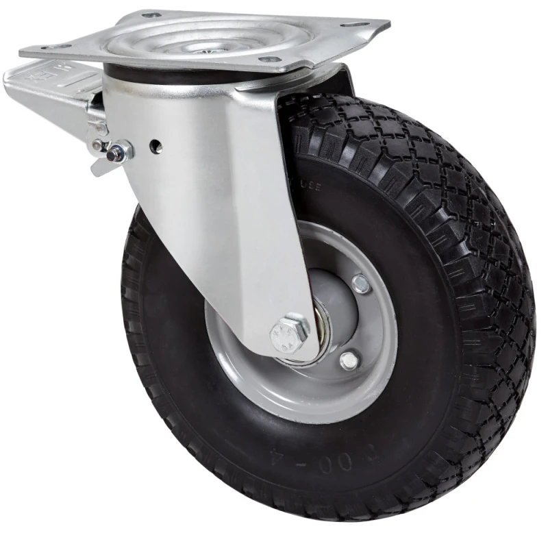 Rueda media carga  industrial fija goma gris inyectada Alex