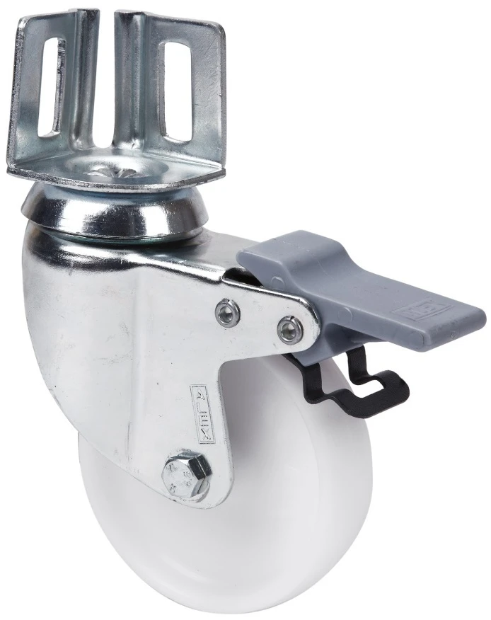 Rueda hostelería giratoria con freno poliamix Alex