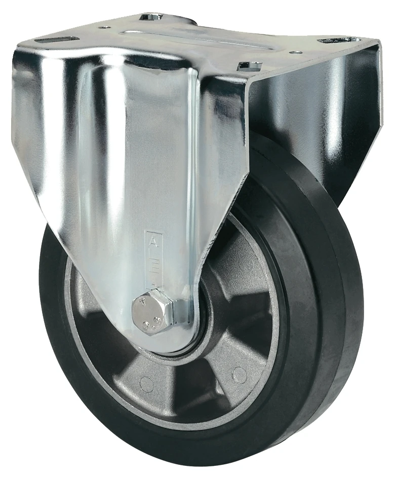 Rueda industrial fija alta carga goma Alex