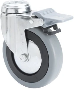 Rueda hostelería y decoración giratoria con freno poliamix Alex