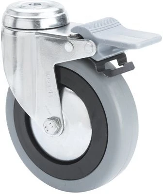 Rueda hostelería y decoración giratoria con freno poliamix Alex