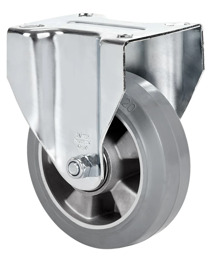 Rueda para mobiliario clínico hostelería colectividades espiga roscada goma termoplástica gris Alex