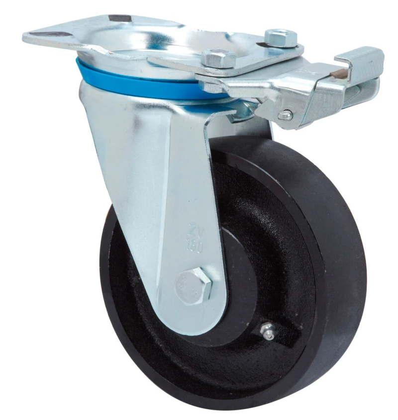 Rueda industrial altas temperaturas bloqueo direccional giratoria medias cargas acero Alex