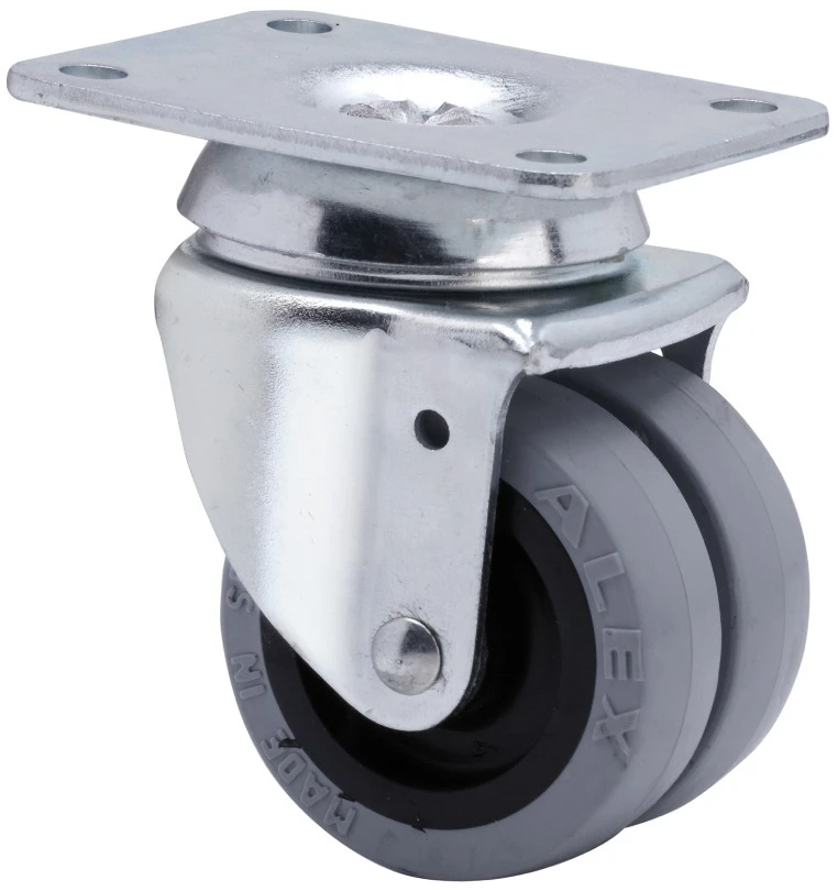 Rueda mueble auxiliar giratoria goma Alex