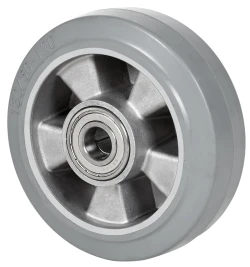 Rueda conductiva hospitalaria media carga giratoria poliuretano gris conductivo Alex