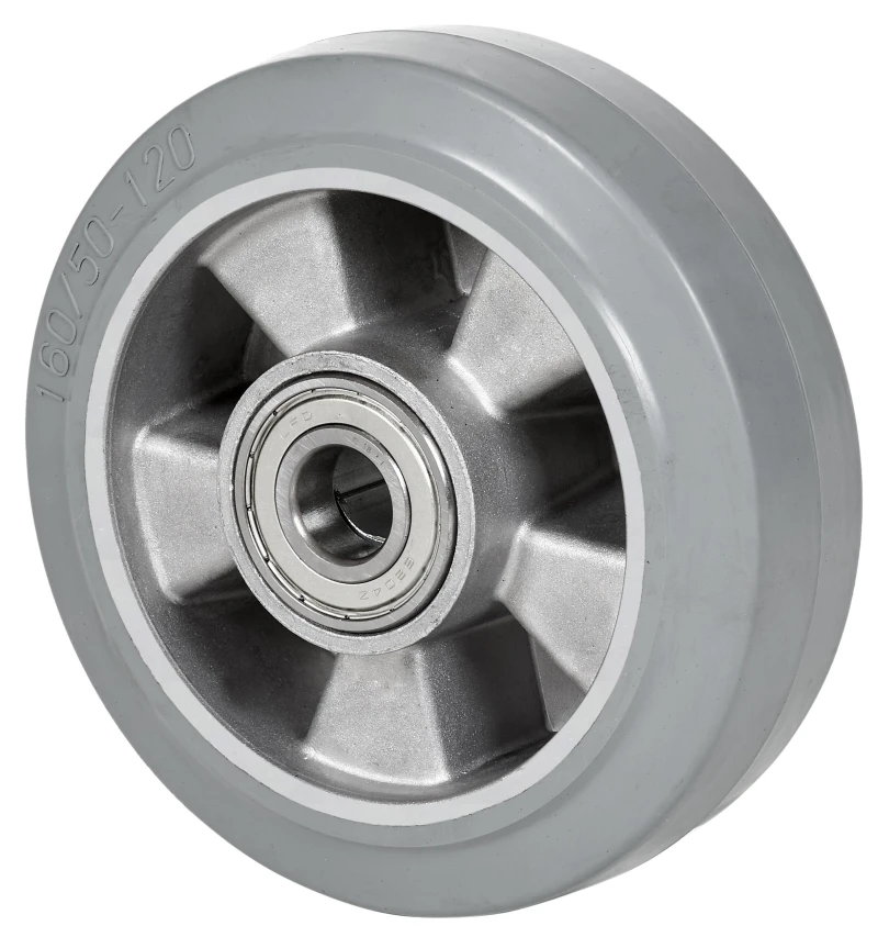 Rueda conductiva hospitalaria media carga giratoria poliuretano gris conductivo Alex