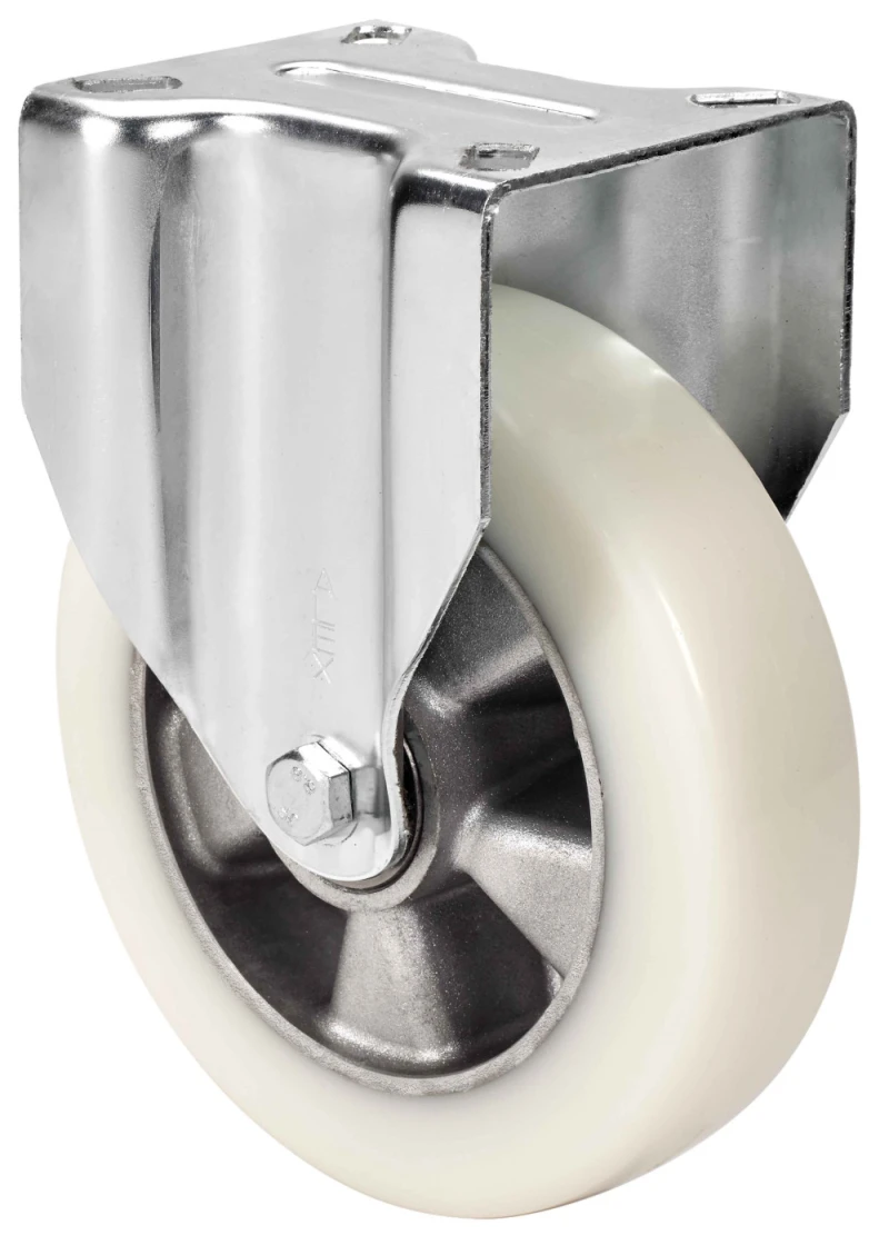 Rueda media carga industrial fija goma elástica gris no deja huella Alex