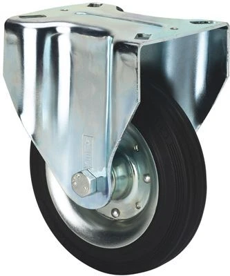 Rueda industrial fija alta carga goma Alex