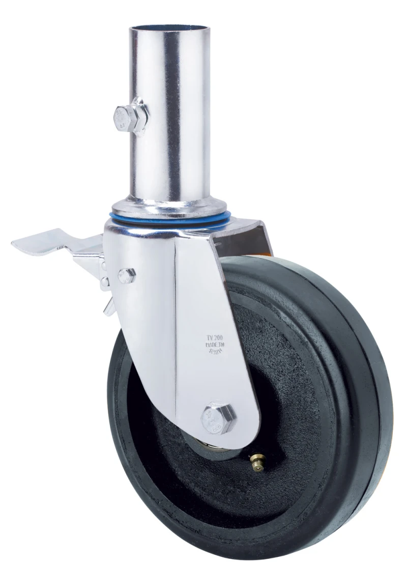 Rueda para andamios giratoria con freno goma Alex