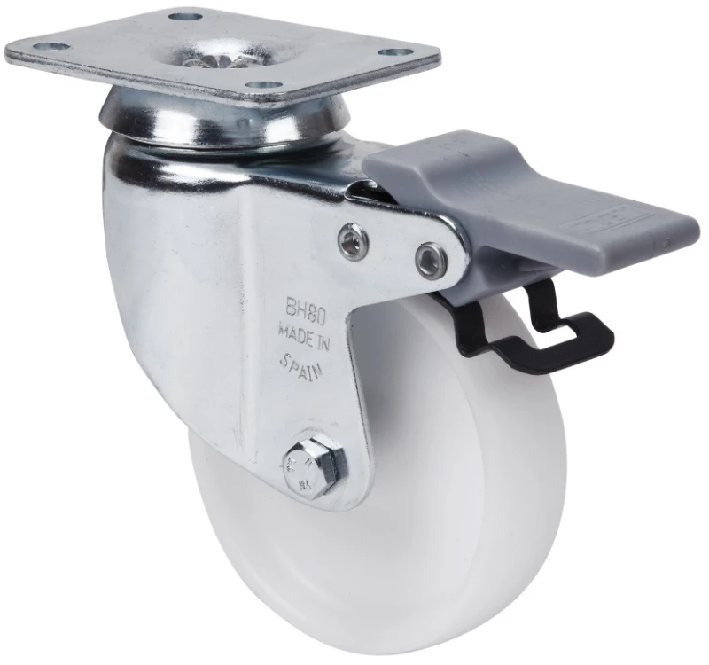 Rueda hostelería giratoria con freno poliamix Alex