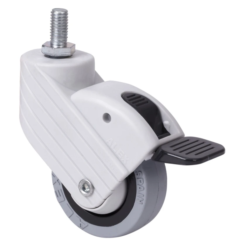 Rueda industrial alta carga muelle resistente giratoria con freno poliuretano fundido naranja Alex