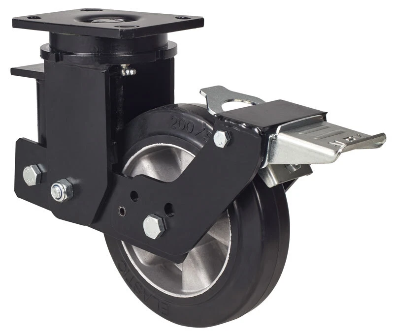 Rueda para transporte industrial alta y media carga bloqueo direccional poliuretano fundido Alex