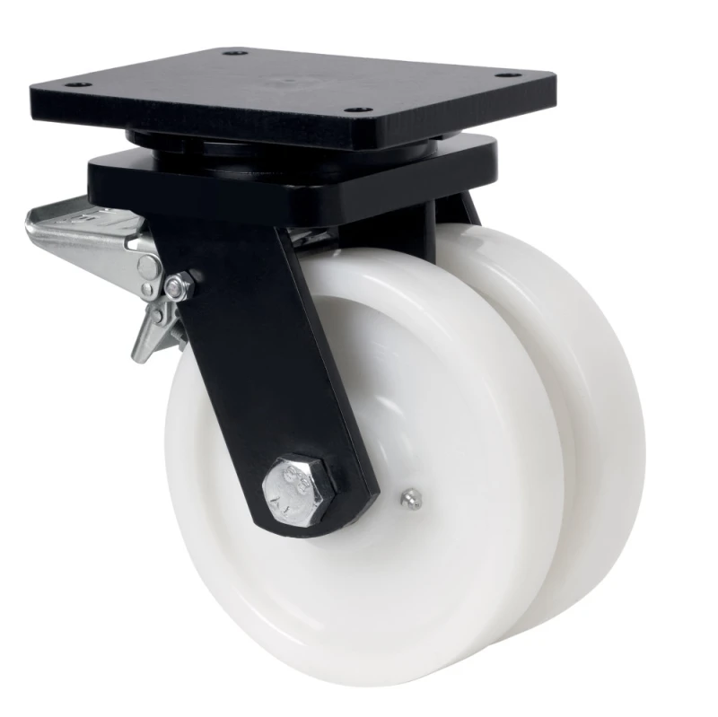 Rueda industrial bloqueo alta carga goma Alex