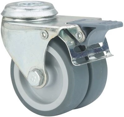 Rueda giratoria con freno para muebles goma Alex